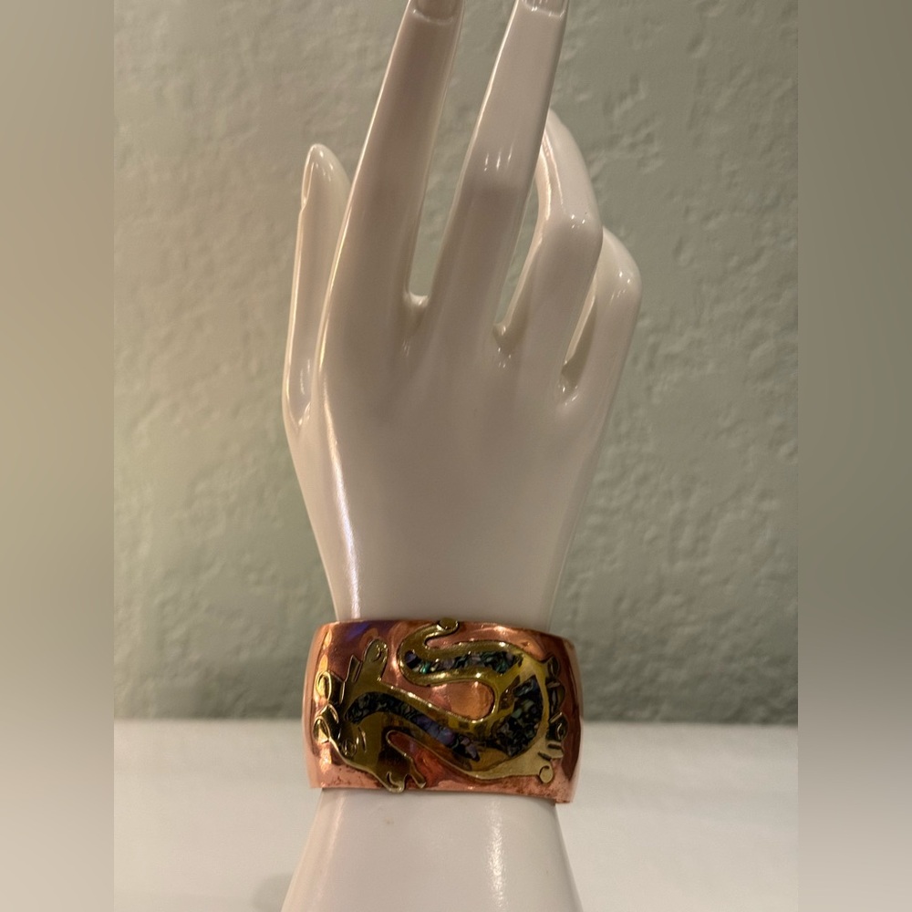 Vintage Handmade Copper Dragon Cuff Braceletor best offer